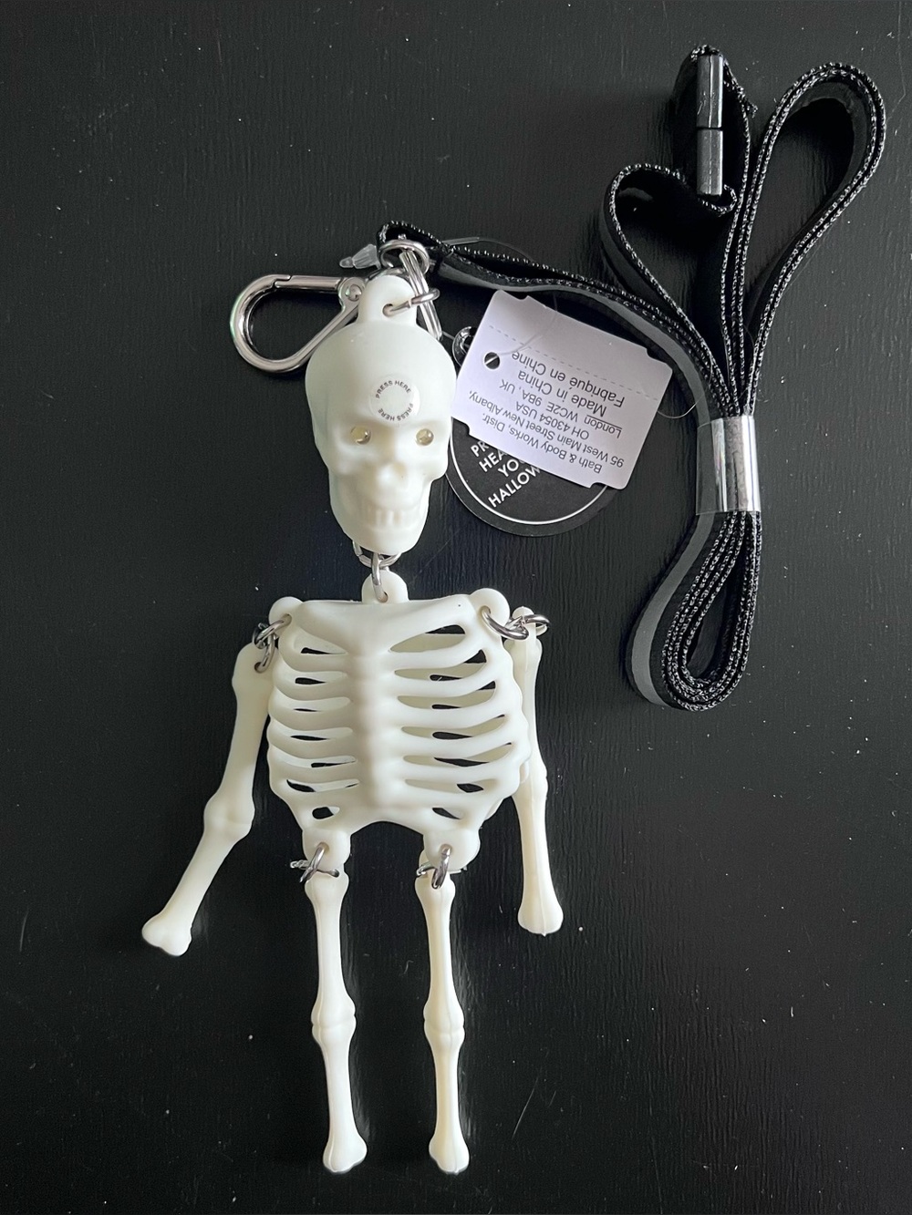 NTW! Bath and Body Works Glow in the Dark Skeleton PocketBac Holder Halloween